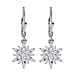 Natural Cambodian Zircon Snowflake Drop Earrings in Platinum Plated Sterling Silver