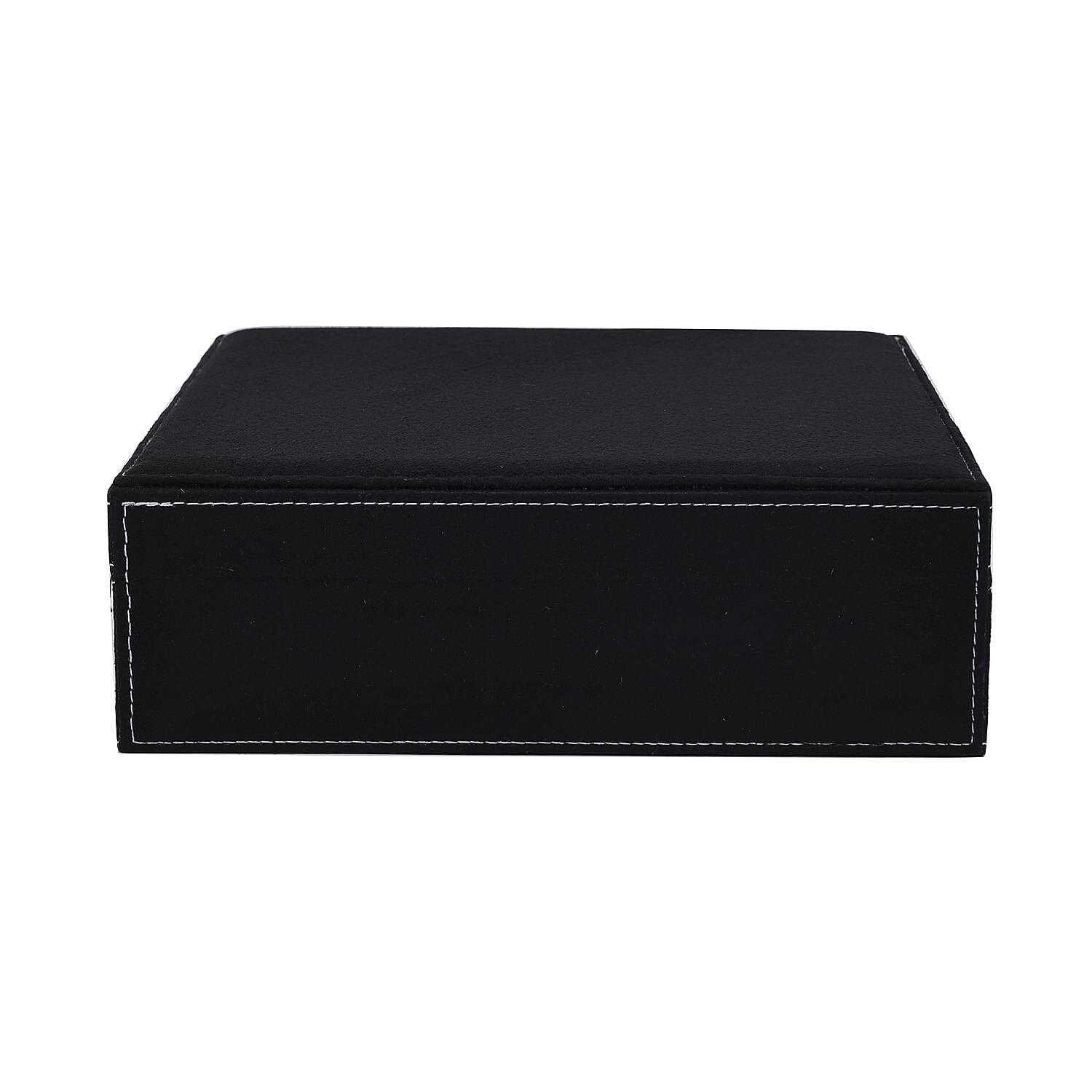 2-Tier Anti-Tarnish Protective Layer Jewellery Box Organizer (26cm) - Black