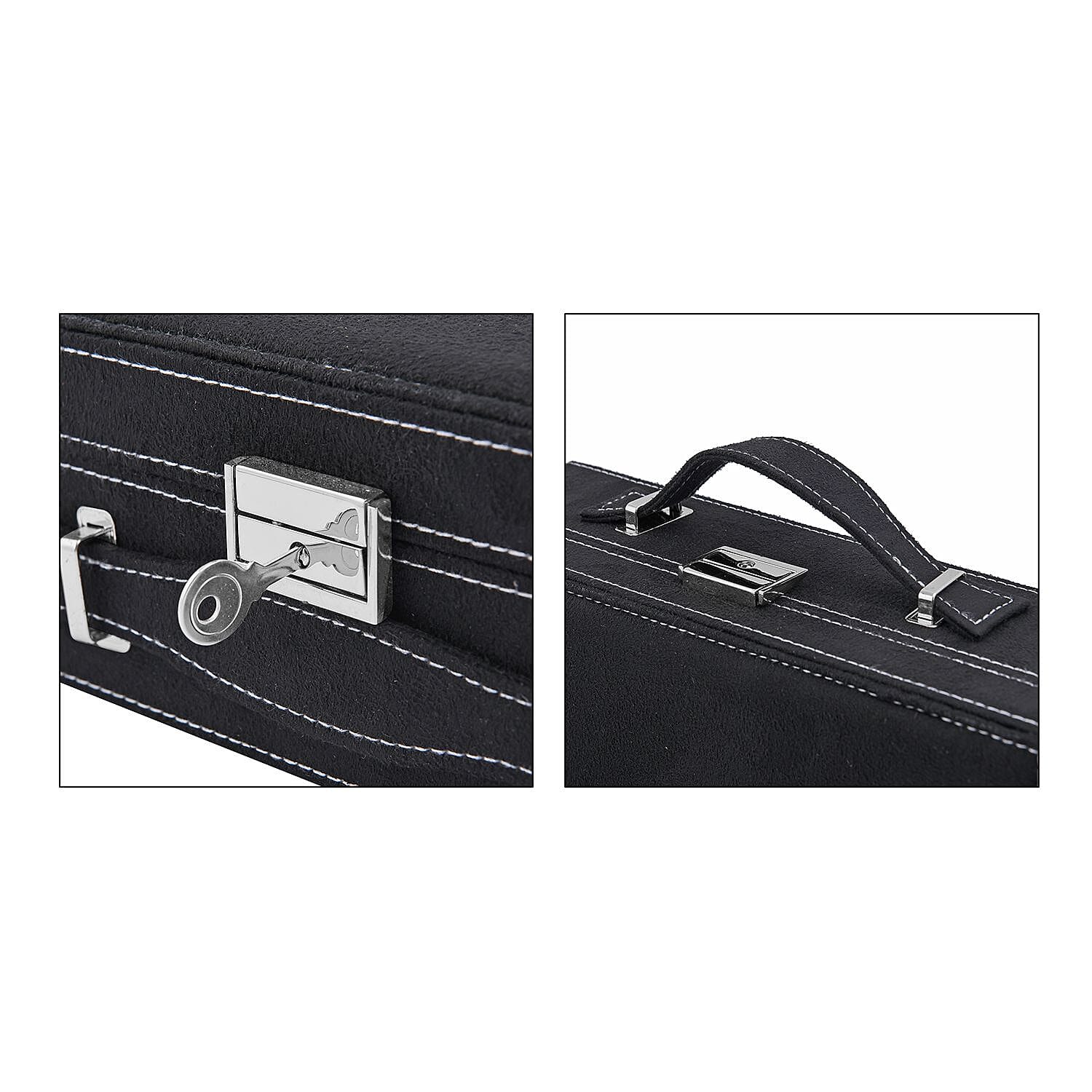 2-Tier Anti-Tarnish Protective Layer Jewellery Box Organizer (26cm) - Black