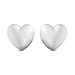 Platinum Overlay Sterling Silver Heart Stud Earrings (with Push Back)