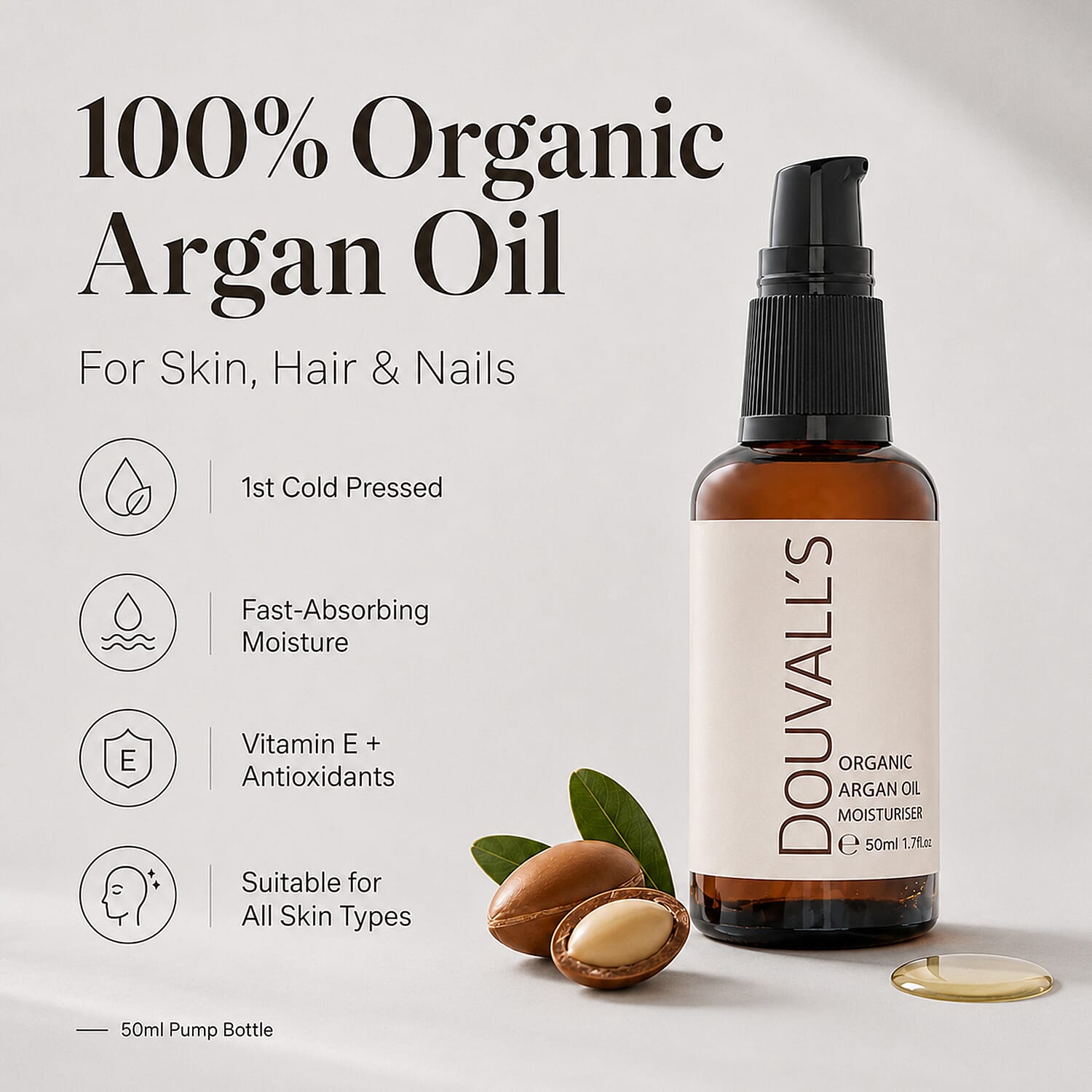 Douvalls- Argan Oil Moisturiser - 50ml