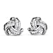 Diamond (Bgt) Triple Knot Stud Earrings (with Push Back) in Platinum Overlay Sterling Silver 0.25 Ct.
