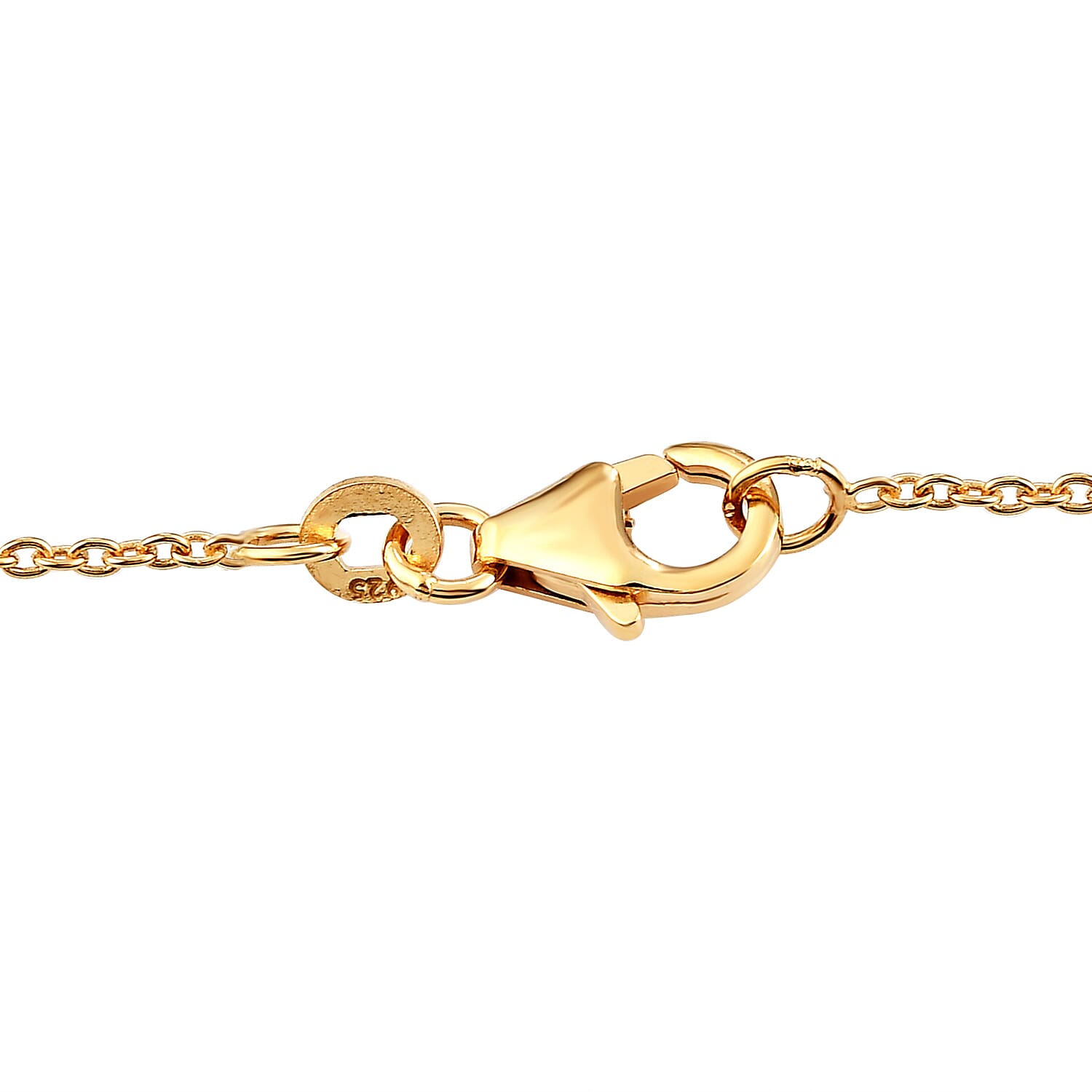 14K Gold Overlay Sterling Silver Cat Necklace (Size 18), Silver wt 6.70 Gms.