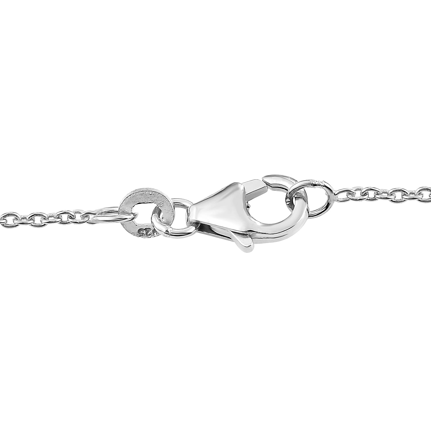 Platinum Overlay Sterling Silver Cat Necklace (Size 18), Silver wt 6.50 Gms.