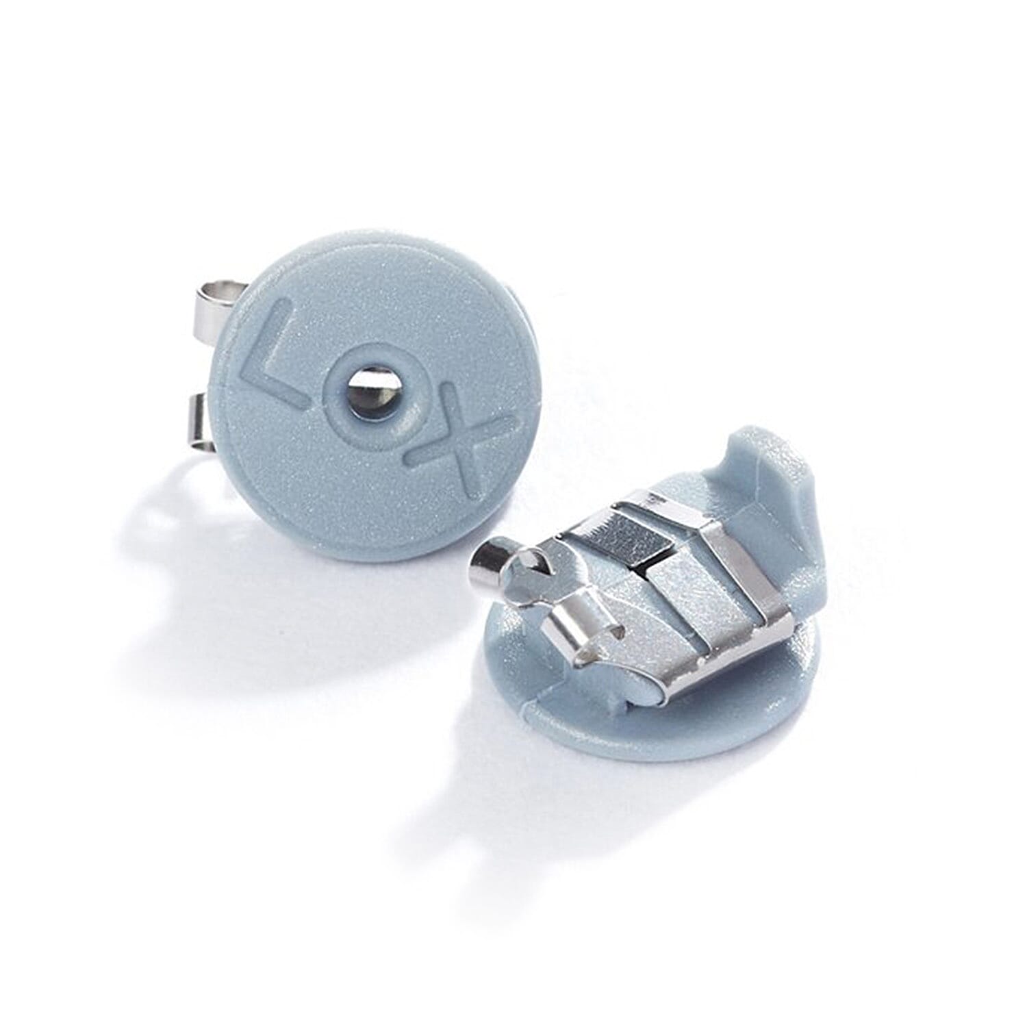 Connoisseurs LOX Secure Earring Backs - Set of Two Pcs Push Set in Silver Tone.