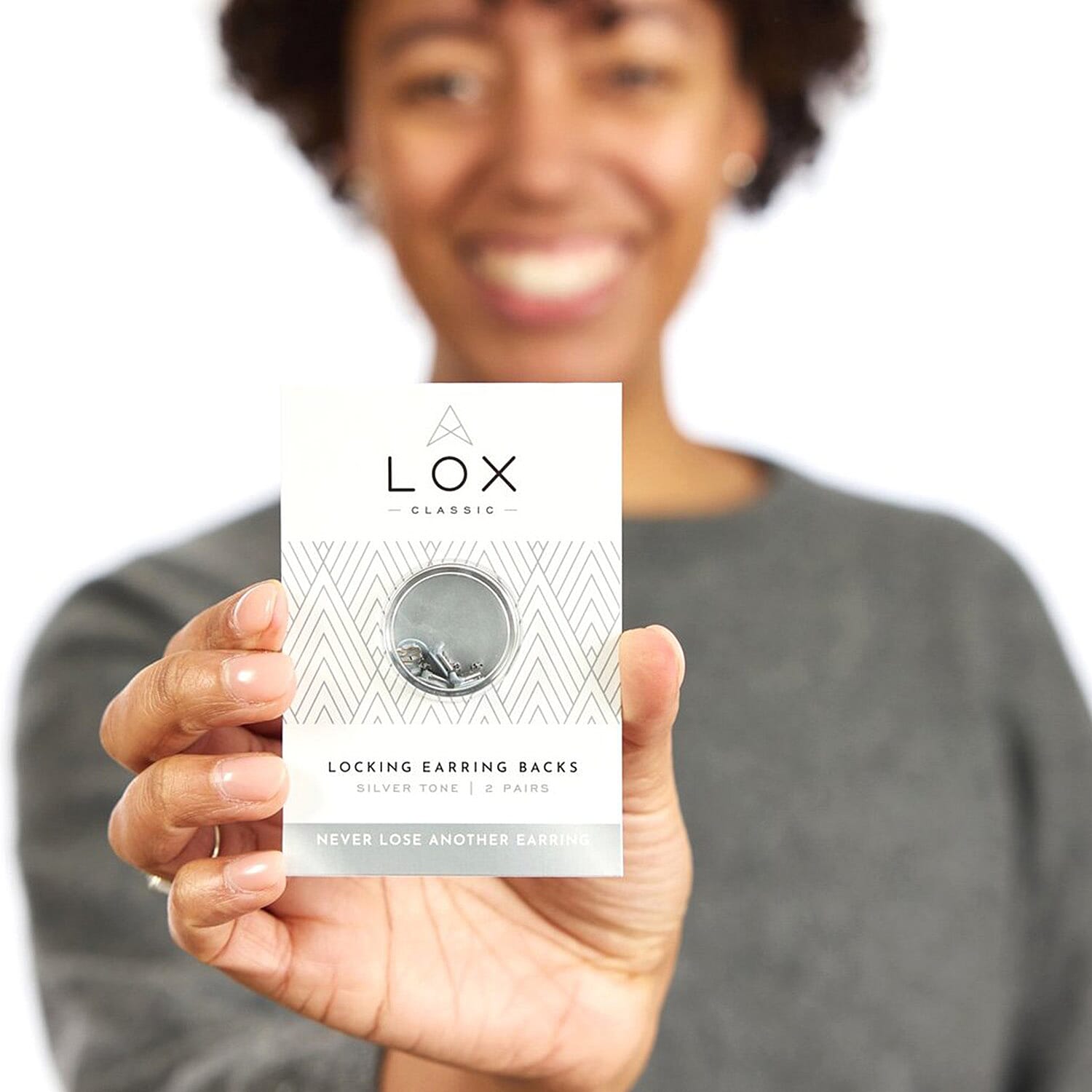 Connoisseurs LOX Secure Earring Backs - Set of Two Pcs Push Set in Silver Tone.