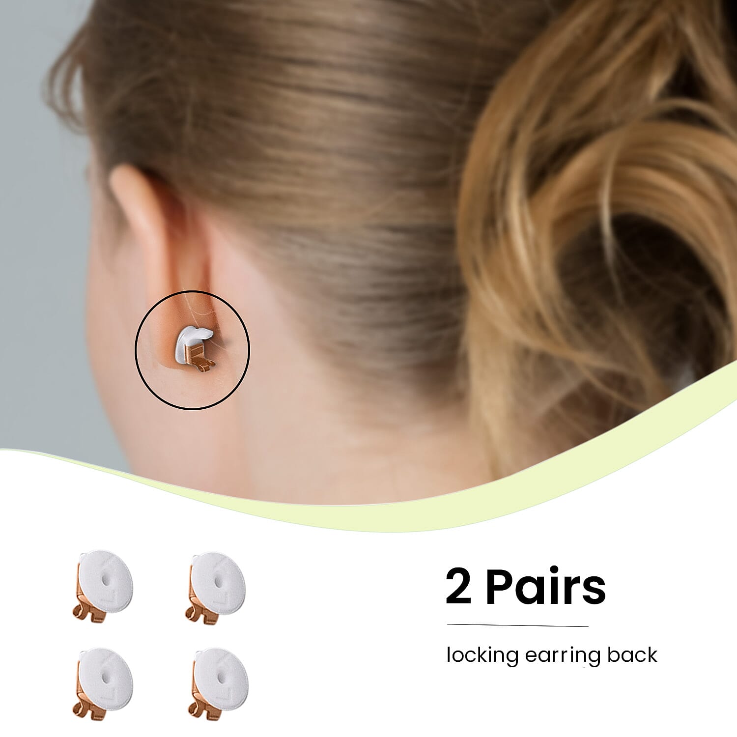 Connoisseurs LOX Secure Earring Backs - Set of 2 X Pairs Push Back Set in Gold Tone.