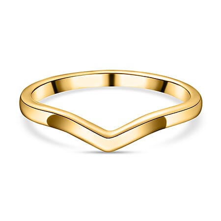 Wishbone V Shape Ring in Sterling Silver with 18K Vermeil Yellow Gold