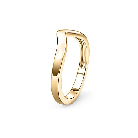 18K Vermeil Yellow Gold Plated Sterling Silver Wishbone V Shape Stacker Ring