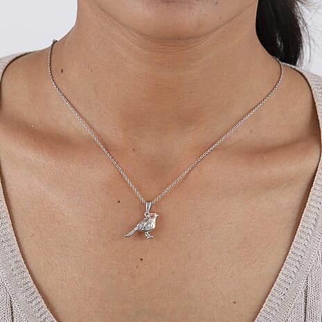 Robin Bird Pendant in 18K Vermeil Rose Gold Plated & Plating Overlay Sterling Silver