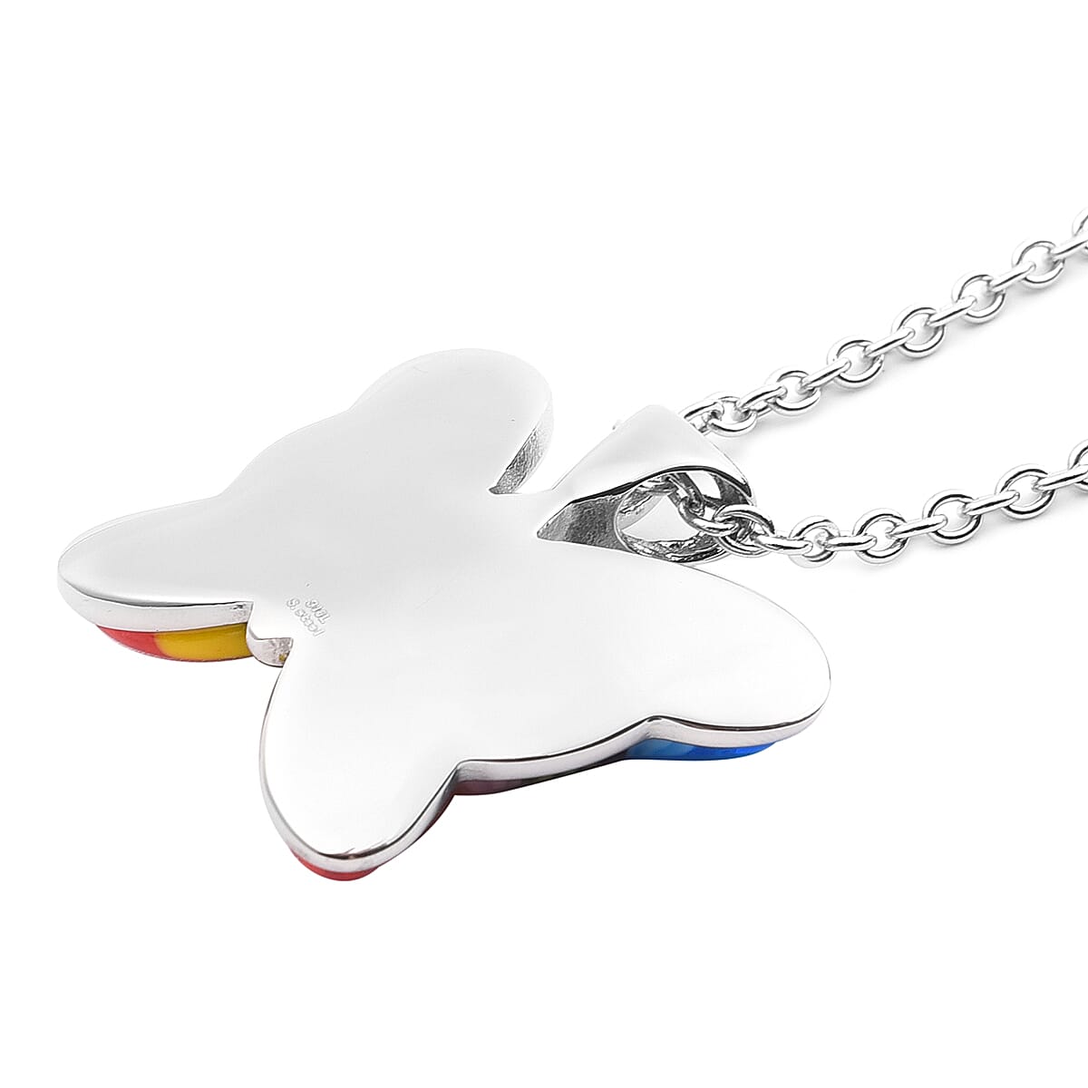 Murano Style Glass Butterfly Pendant with Chain (Size 24) with Lobster Clasp 40.00 Ct.