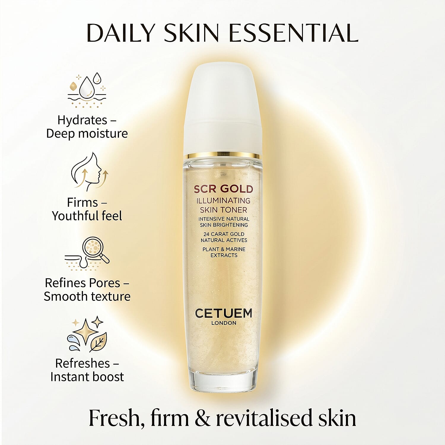 Cetuem- SCR Gold Illuminating Skin Toner - 100ml
