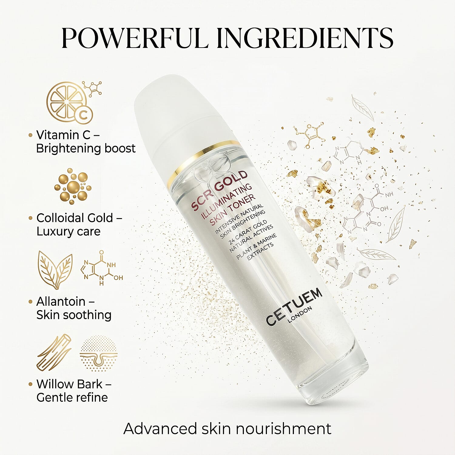 Cetuem- SCR Gold Illuminating Skin Toner - 100ml