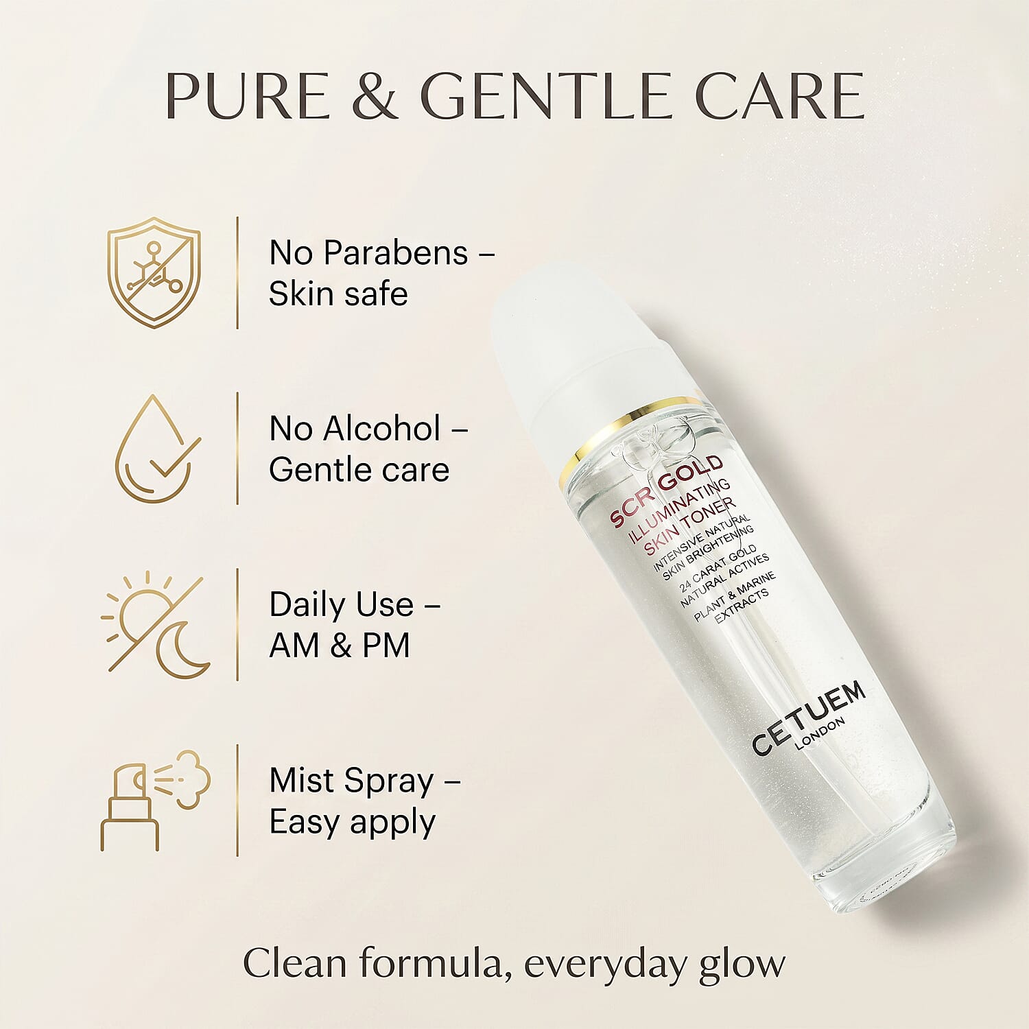 Cetuem- SCR Gold Illuminating Skin Toner - 100ml
