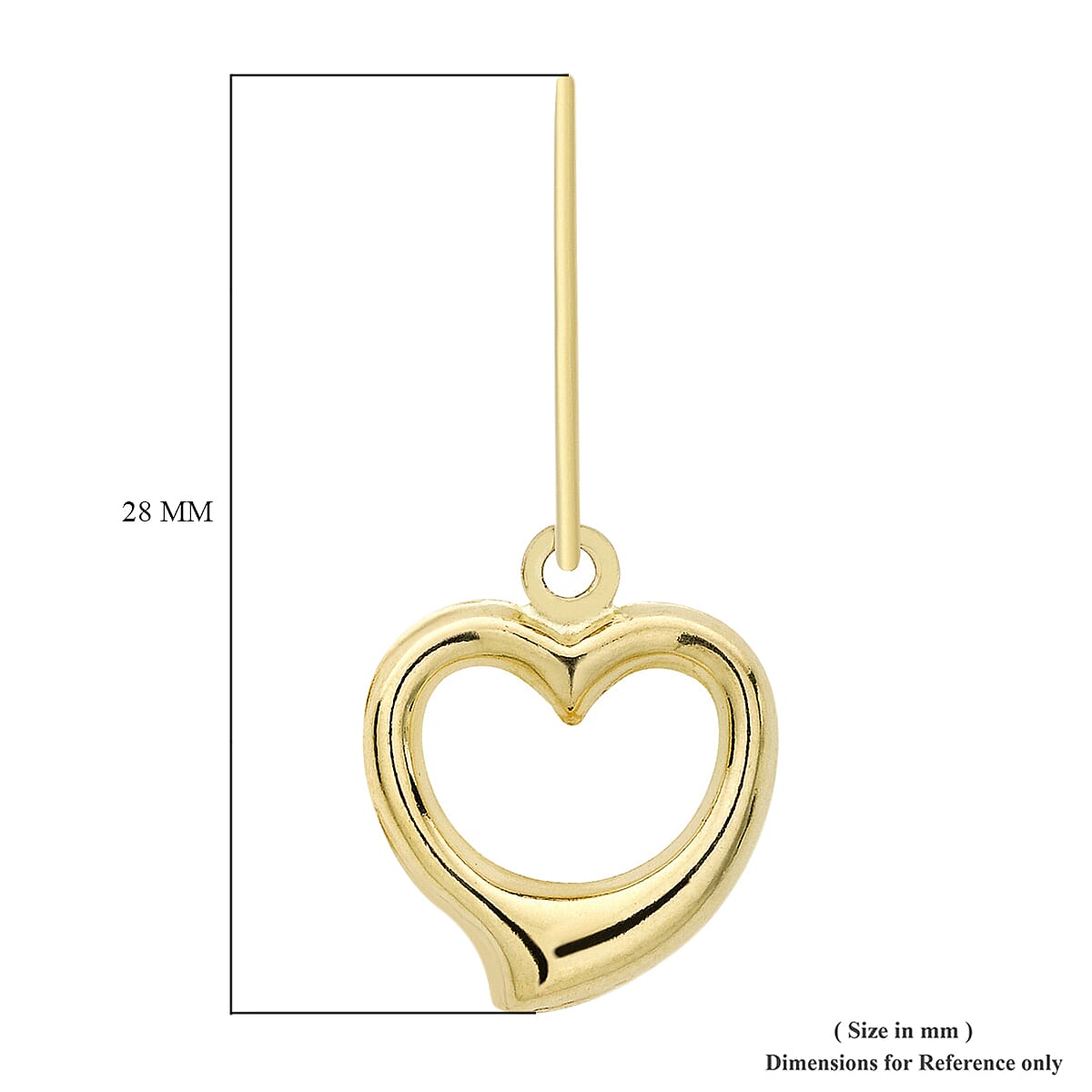 JCK Vegas Collection 9K Yellow Gold Open Heart Drop Hook Earrings