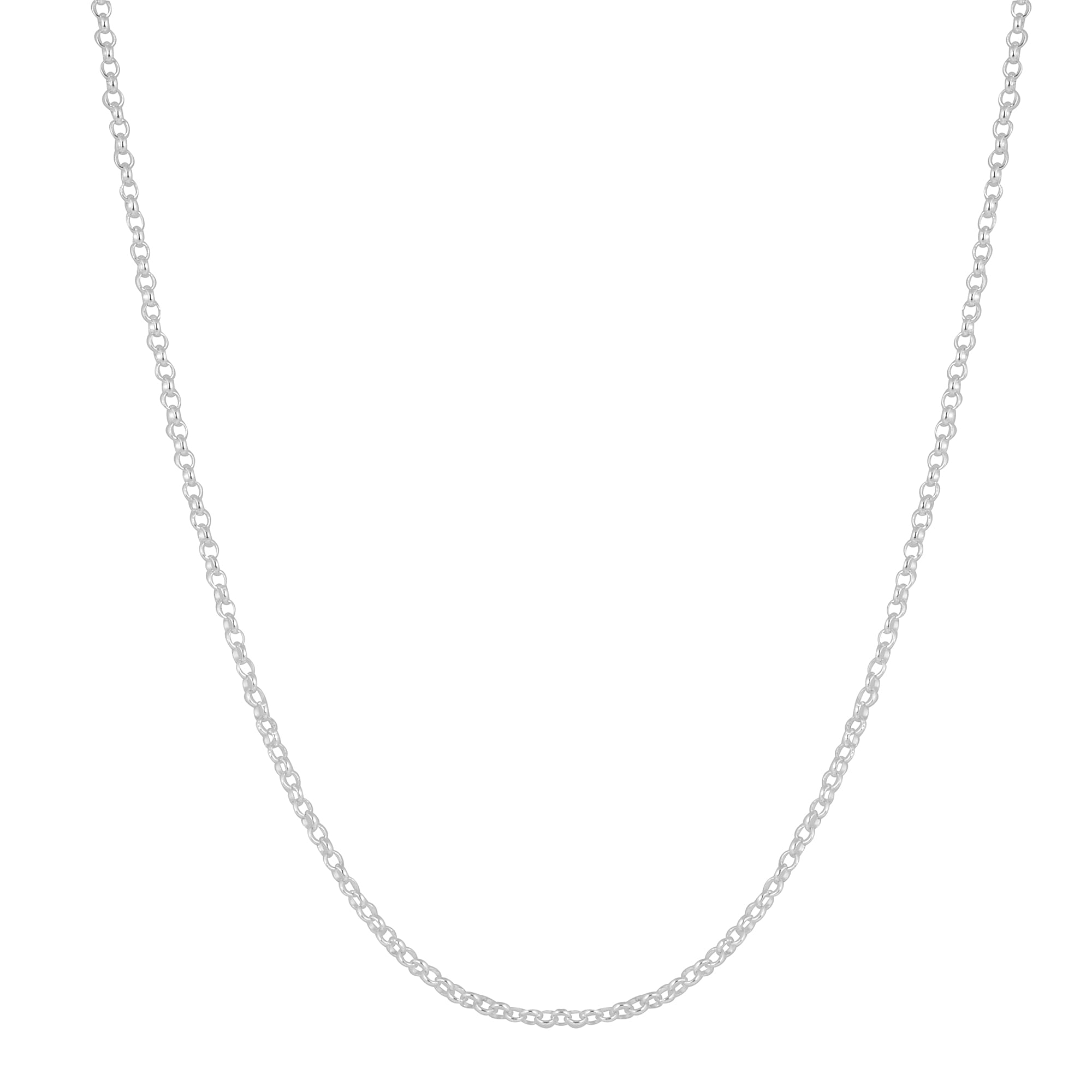 JCK Vegas Collection - Belcher Chain (Size 24) With Spring Ring Clasp in Rhodium Overlay Sterling Silver