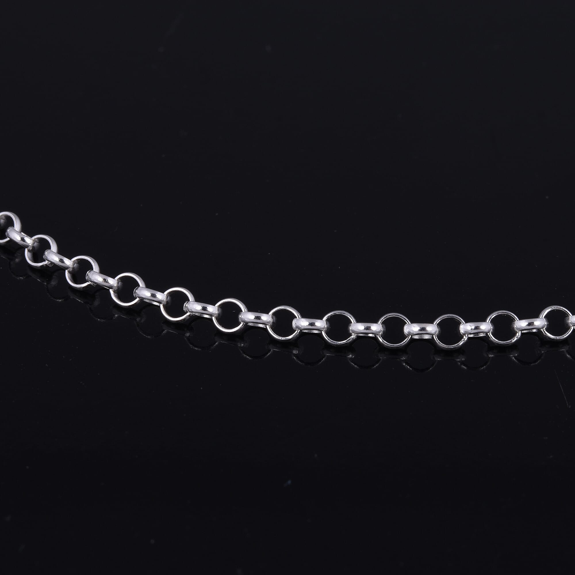 JCK Vegas Collection - Belcher Chain (Size 24) With Spring Ring Clasp in Rhodium Overlay Sterling Silver