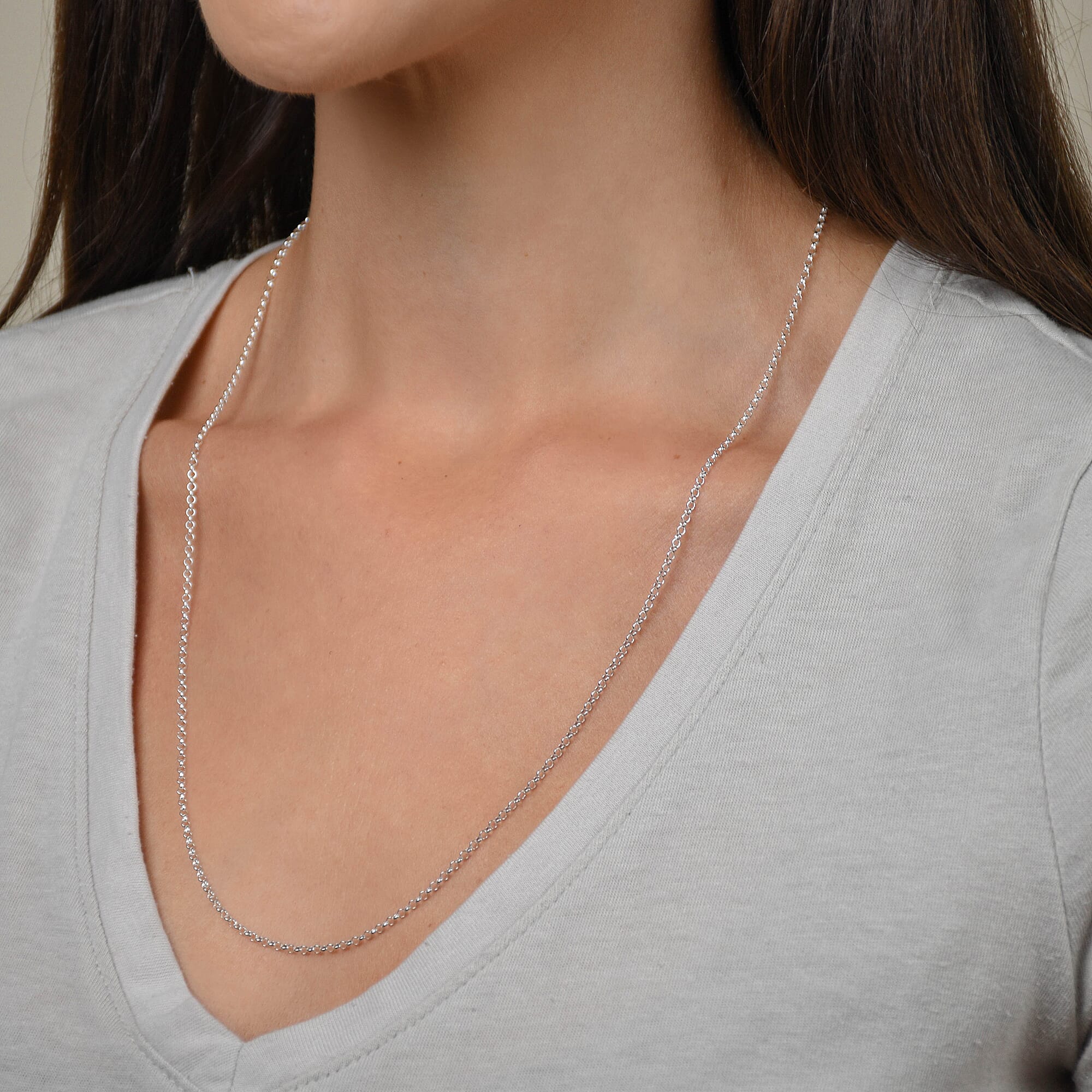 JCK Vegas Collection - Belcher Chain (Size 24) With Spring Ring Clasp in Rhodium Overlay Sterling Silver