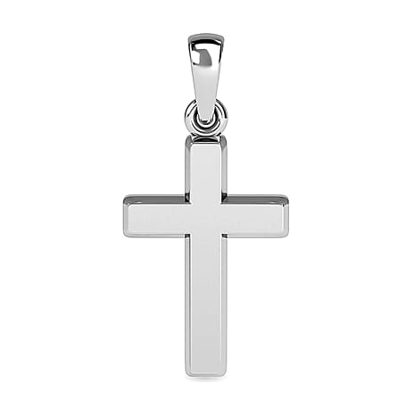 950 Platinum Plain Cross Pendant in Supreme Finish