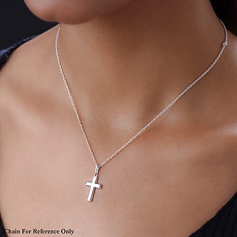 950 Platinum Plain Cross Pendant in Supreme Finish