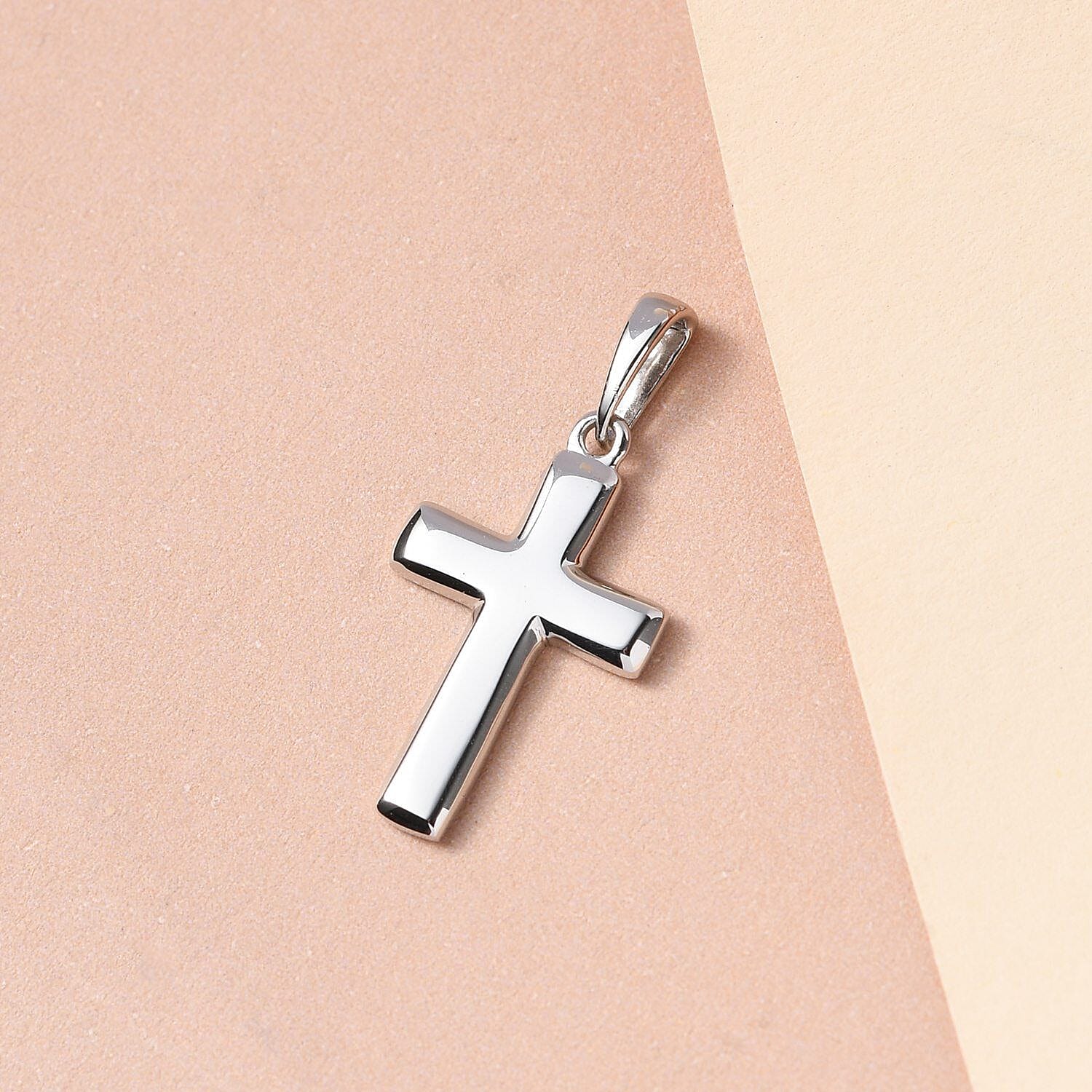 Men's platinum cross on sale necklace