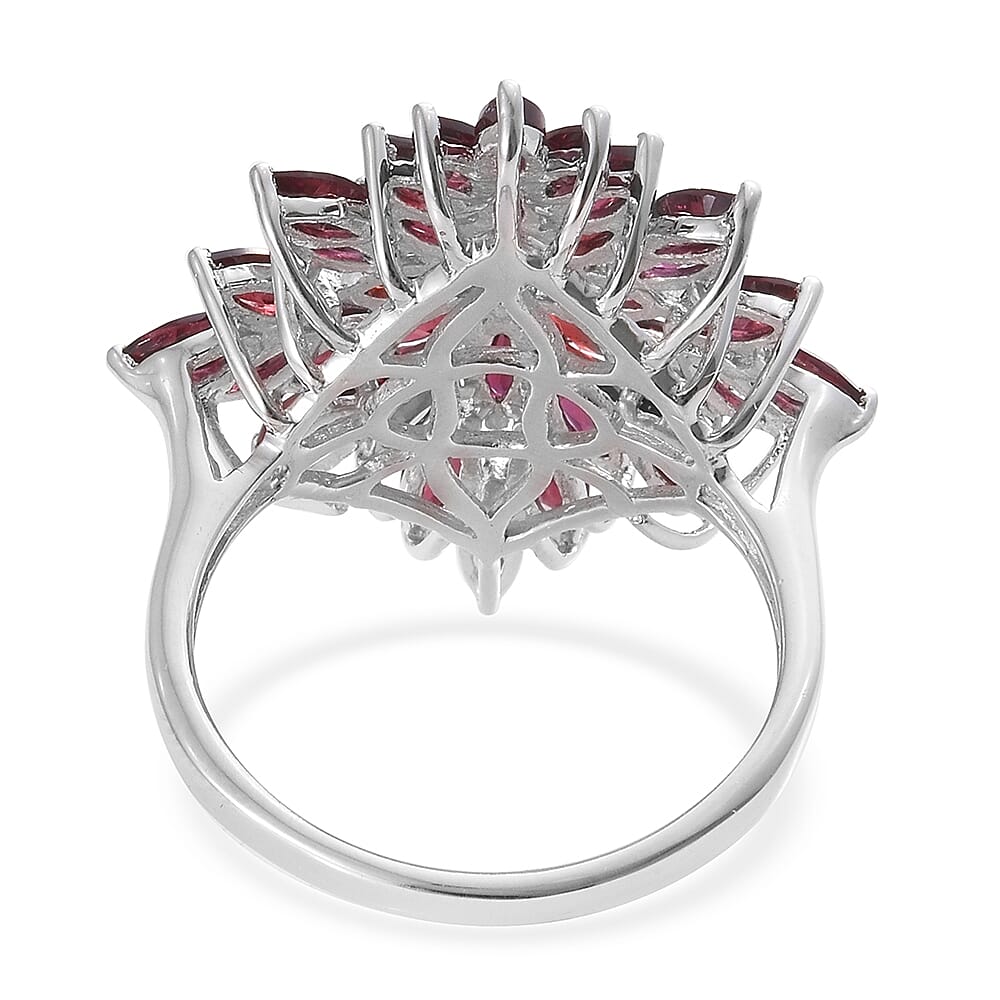 Show Stopper-Arizona Anthill Garnet (Mrq) Cluster Ring in Platinum Overlay Sterling Silver 5.750 Ct.