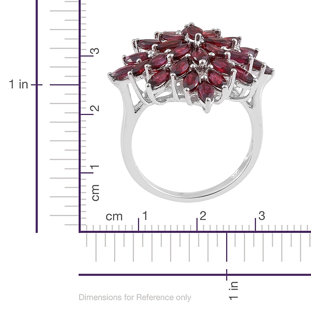 Show Stopper-Arizona Anthill Garnet (Mrq) Cluster Ring in Platinum Overlay Sterling Silver 5.750 Ct.