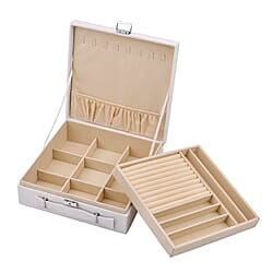 2-Tier Anti-Tarnish Protective Layer Jewellery Box Organizer (26cm) - Black