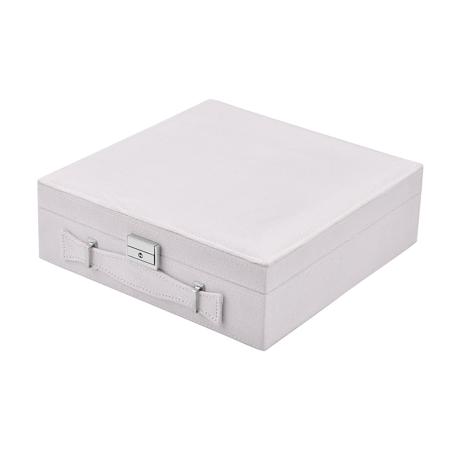 2-Tier Anti-Tarnish Protective Layer Jewellery Box Organizer (26cm) - White