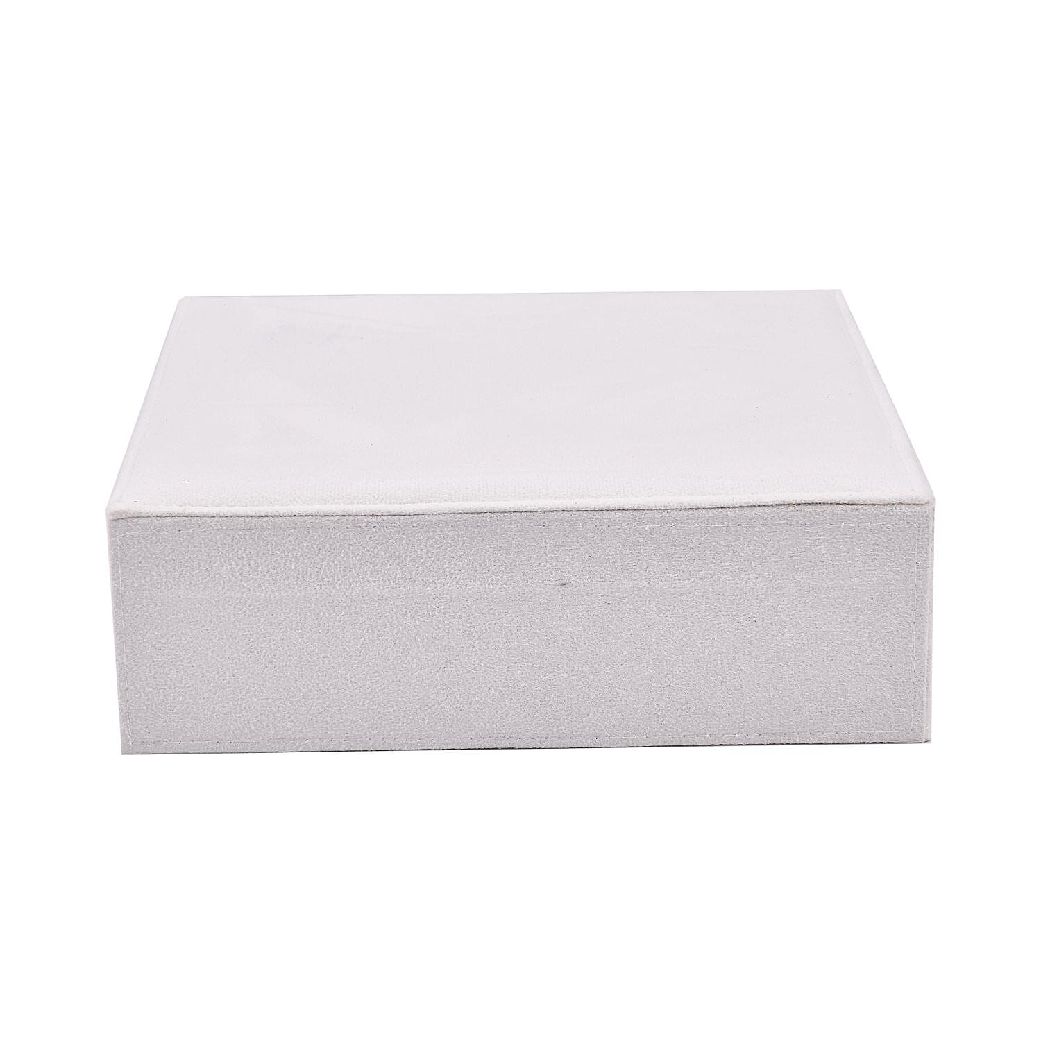 2-Tier Anti-Tarnish Protective Layer Jewellery Box Organizer (26cm) - White