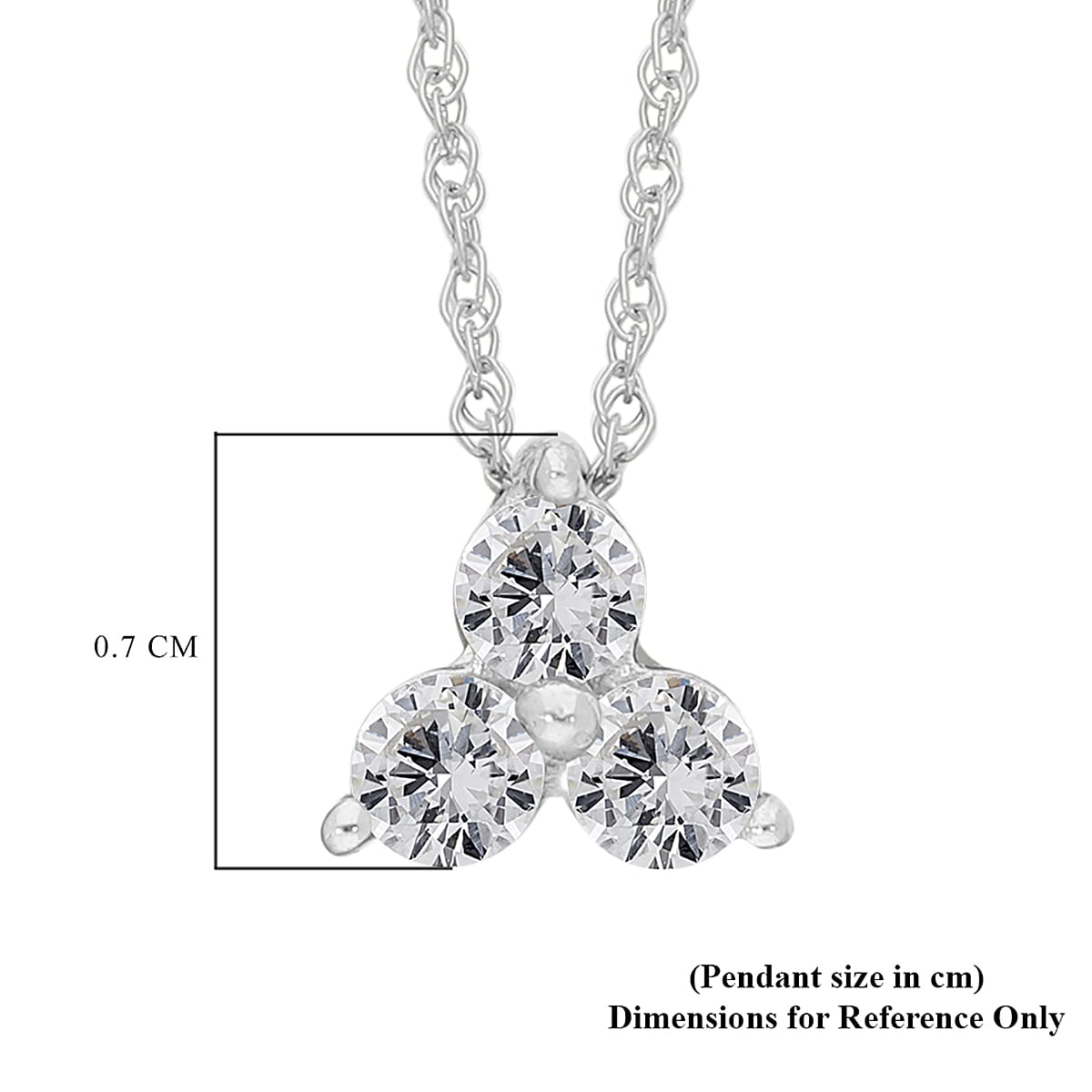 9K White Gold SGL Certified Diamond (Rnd) (I3/G-H) Trilogy Pendant with Chain (Size 18) 0.25 Ct.
