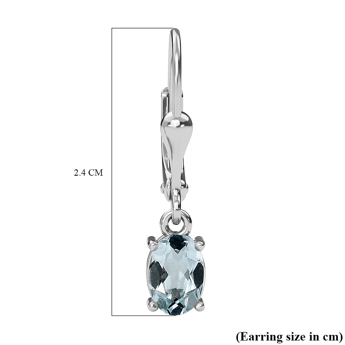 One Time Deal - Espirito Santo Aquamarine Lever Back Earrings in Platinum Overlay Sterling Silver
