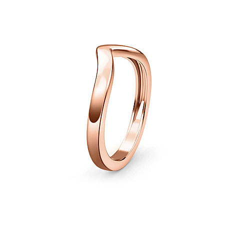 Wishbone V Shape Ring in Sterling Silver with 18K Vermeil Rose Gold