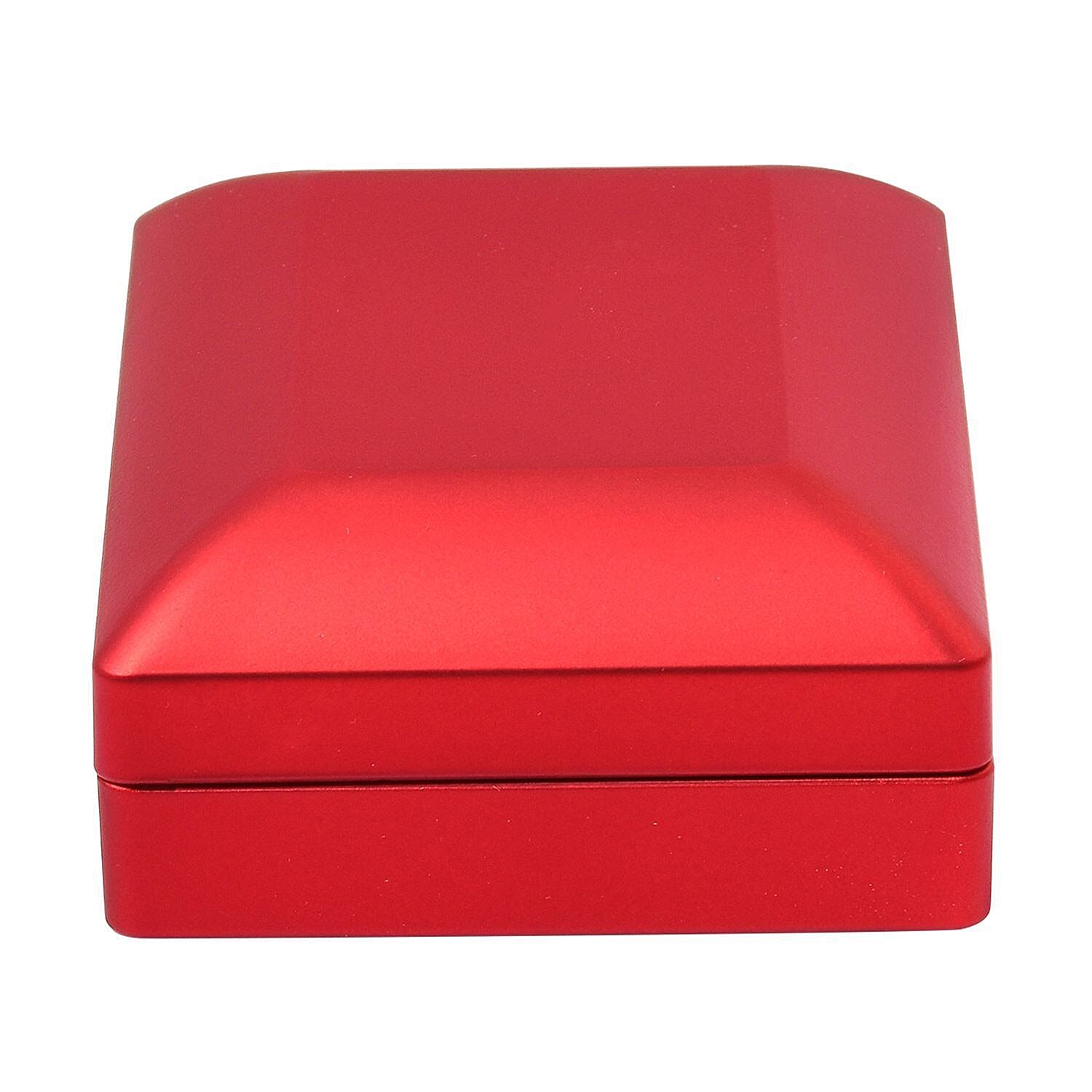 LED Light Illuminated Necklace and Pendant Gift Box with Velvet Interior Lining (Size 9X7X3 cm) - Red