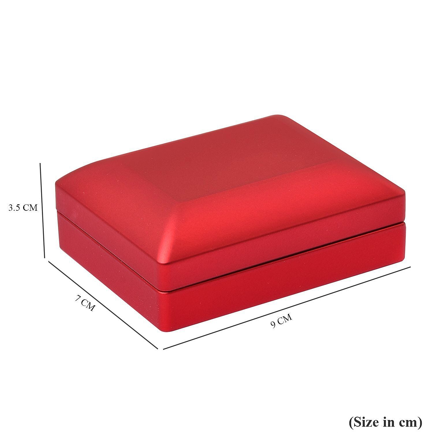 LED Light Illuminated Necklace and Pendant Gift Box with Velvet Interior Lining (Size 9X7X3 cm) - Red