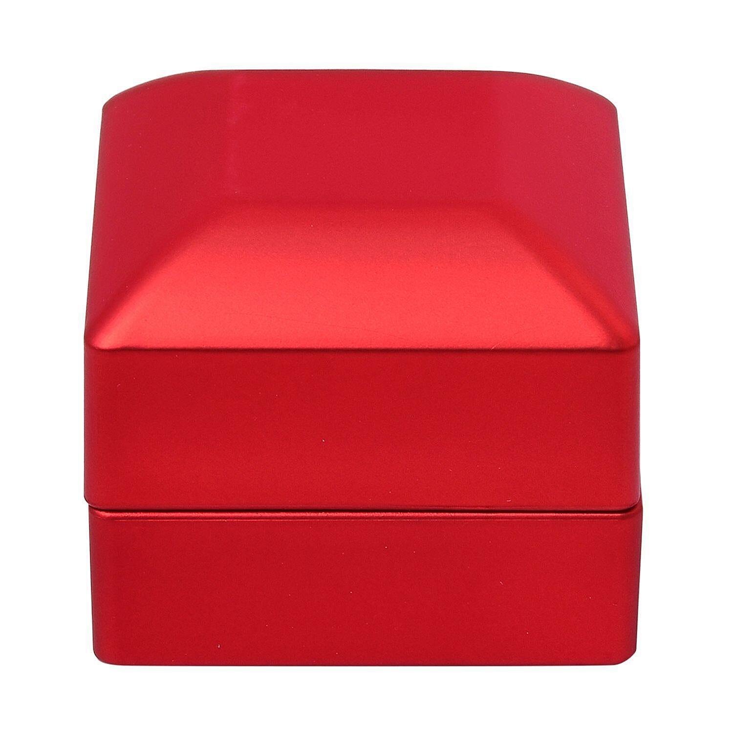 LED Light Illuminated Ring Gift Box with Velvet Interior Lining - Red
