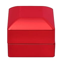 LED Light Illuminated Ring Gift Box with Velvet Interior Lining - Red