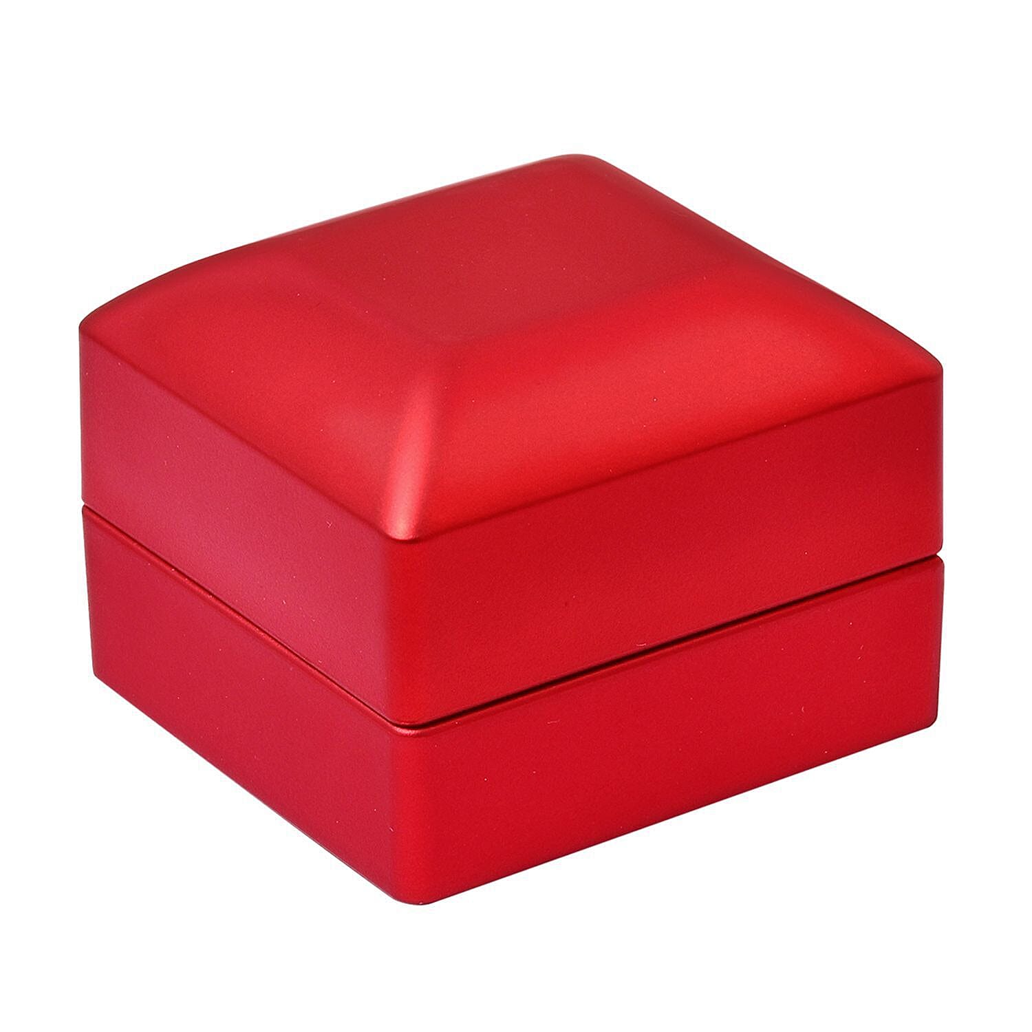 LED Light Illuminated Ring Gift Box with Velvet Interior Lining - Red