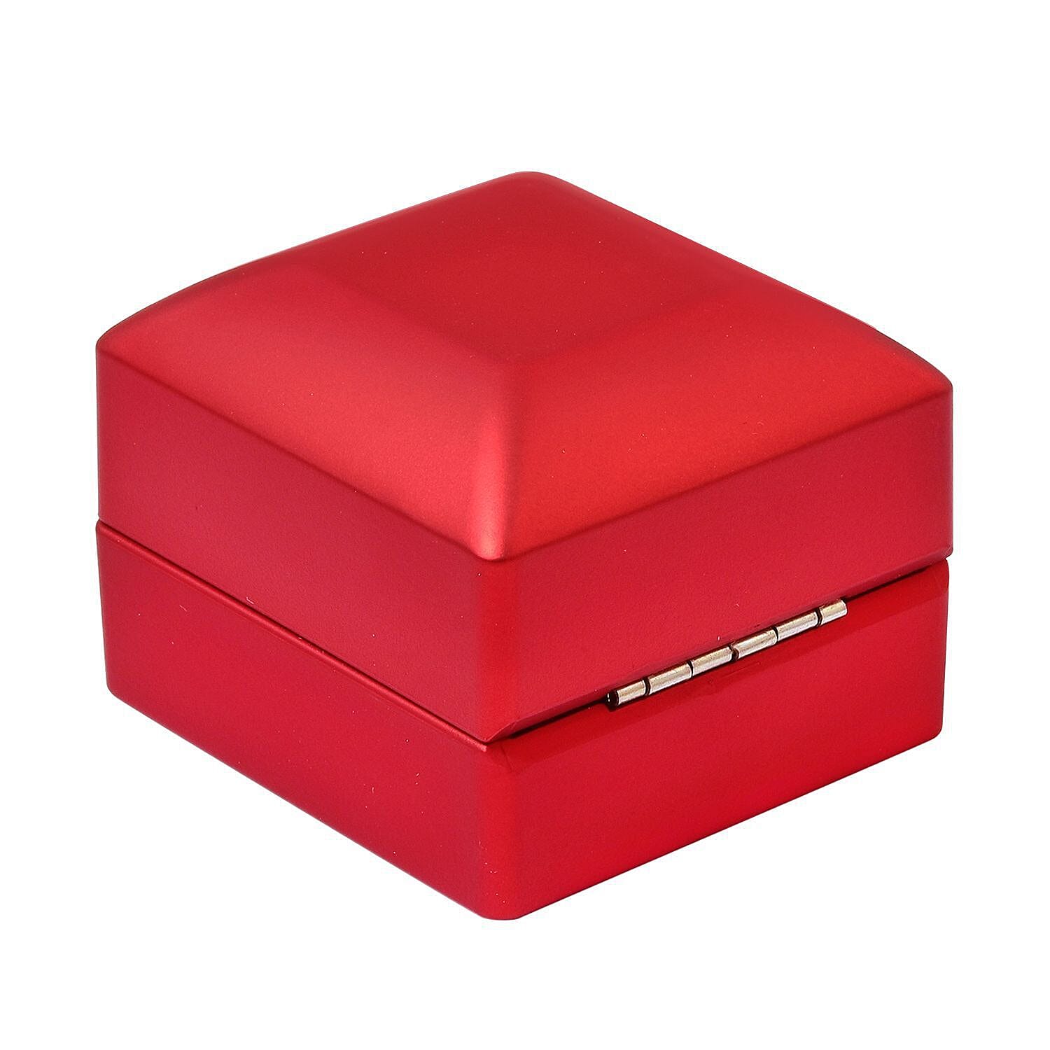LED Light Illuminated Ring Gift Box with Velvet Interior Lining - Red