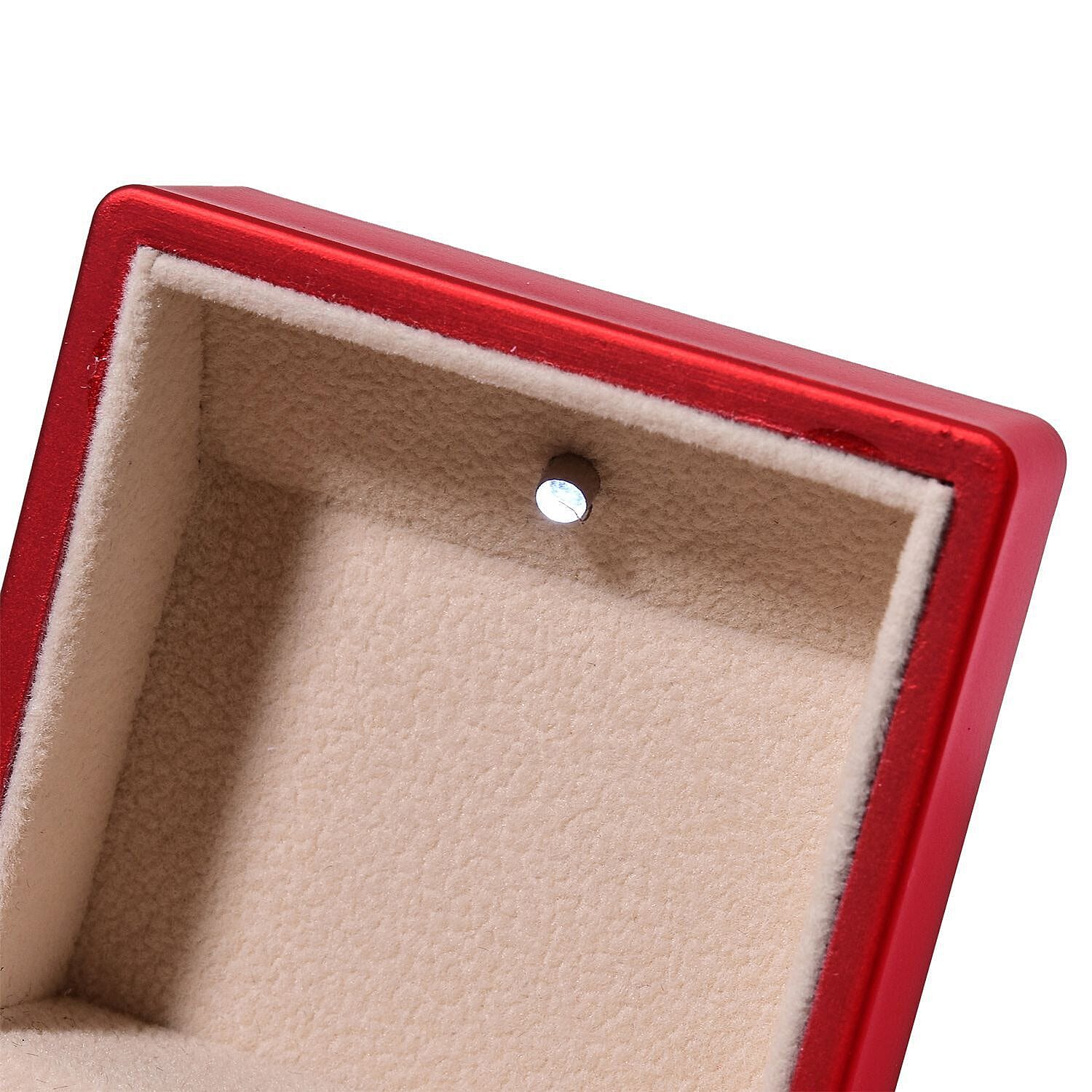 LED Light Illuminated Ring Gift Box with Velvet Interior Lining - Red
