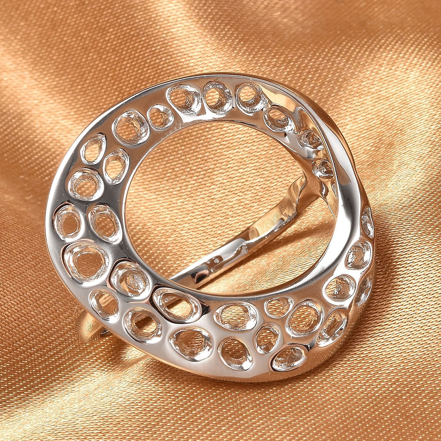 RACHEL GALLEY Warp Collection - Rhodium Overlay Sterling Silver Lattice Ring, Silver Wt 6.30 Gms