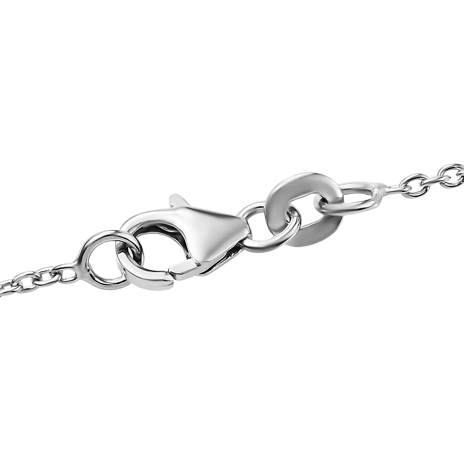 GP - Natural Diamond & Blue Sapphire Heart Pendant with Chain (Size - 20) in Rhodium Overlay Sterling Silver 0.40 Ct.