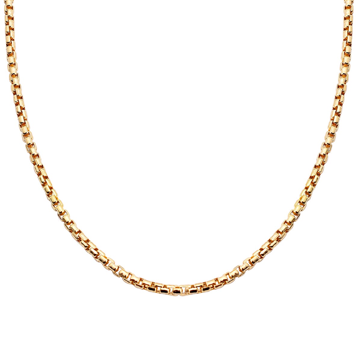 JCK Vegas Collection 9K Yellow Gold Venetian Box Chain (Size 20) with Lobster Clasp, Gold Wt. 3.50 Gms.