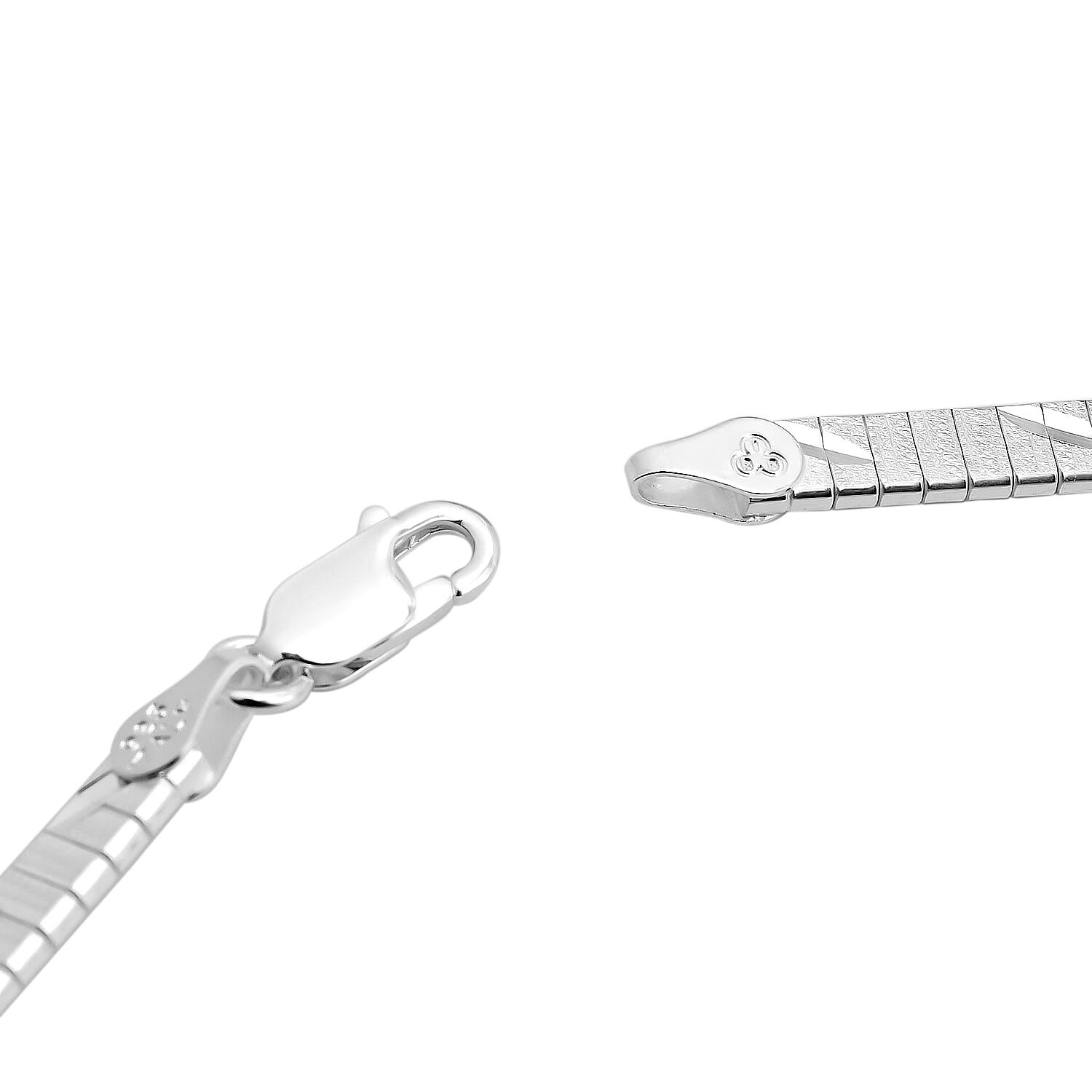 JCK Vegas Collection Rhodium Plated Sterling Silver Leaves Pattern Cleopatra Necklace (Size 17),With Lobster Clasp Silver wt 25.70 Gms.