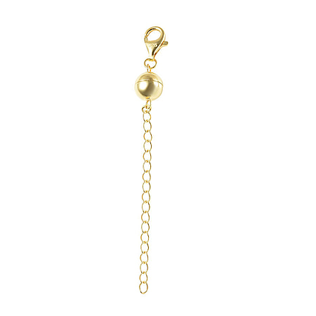 Magnetic Ball Clasp with 2 Inch Extender in Gold Plated Silver