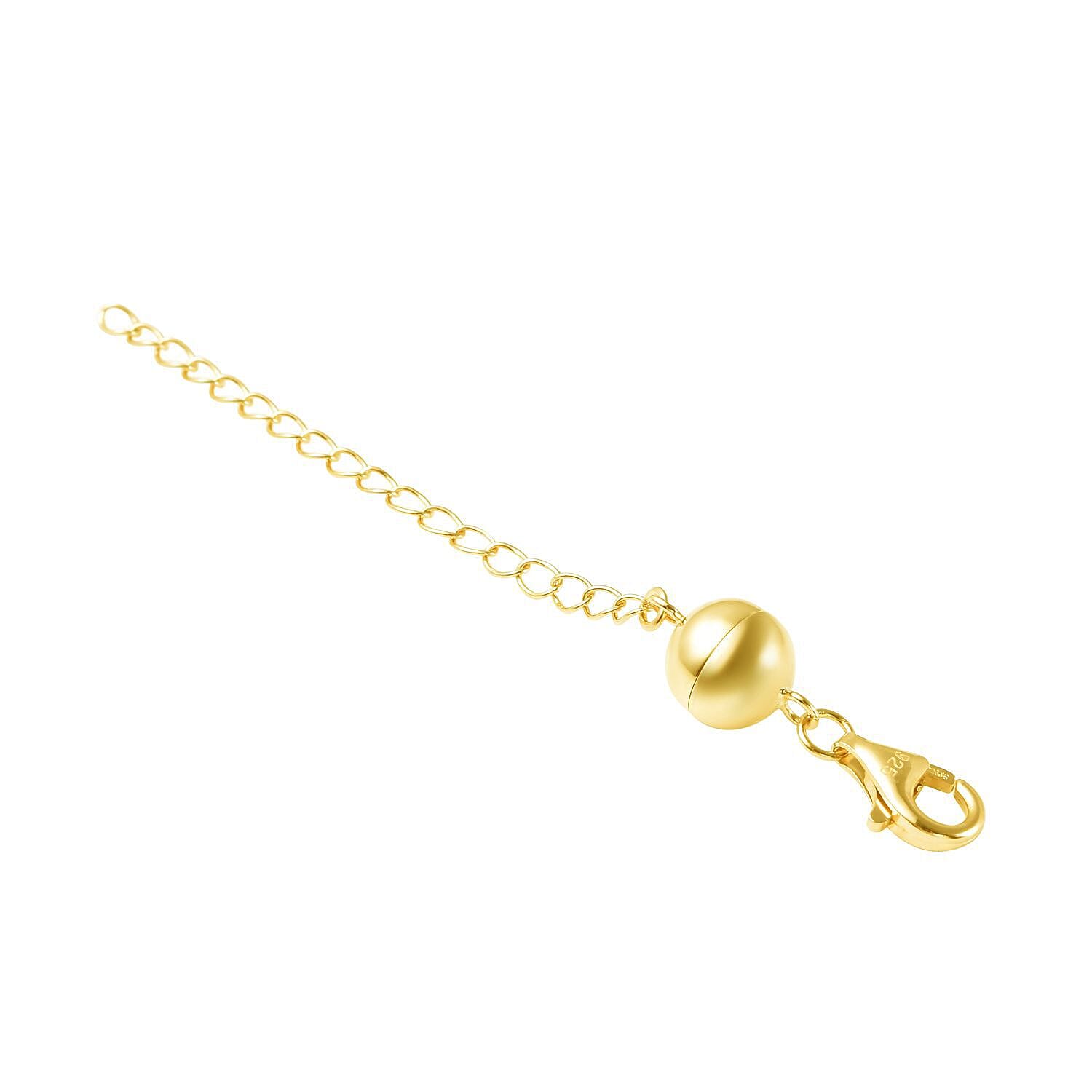 BACK BY POPULAR DEMAND Yellow Gold Overlay Sterling Silver Magnetic Ball and Lobster Clasp with 2 Inch Extender
