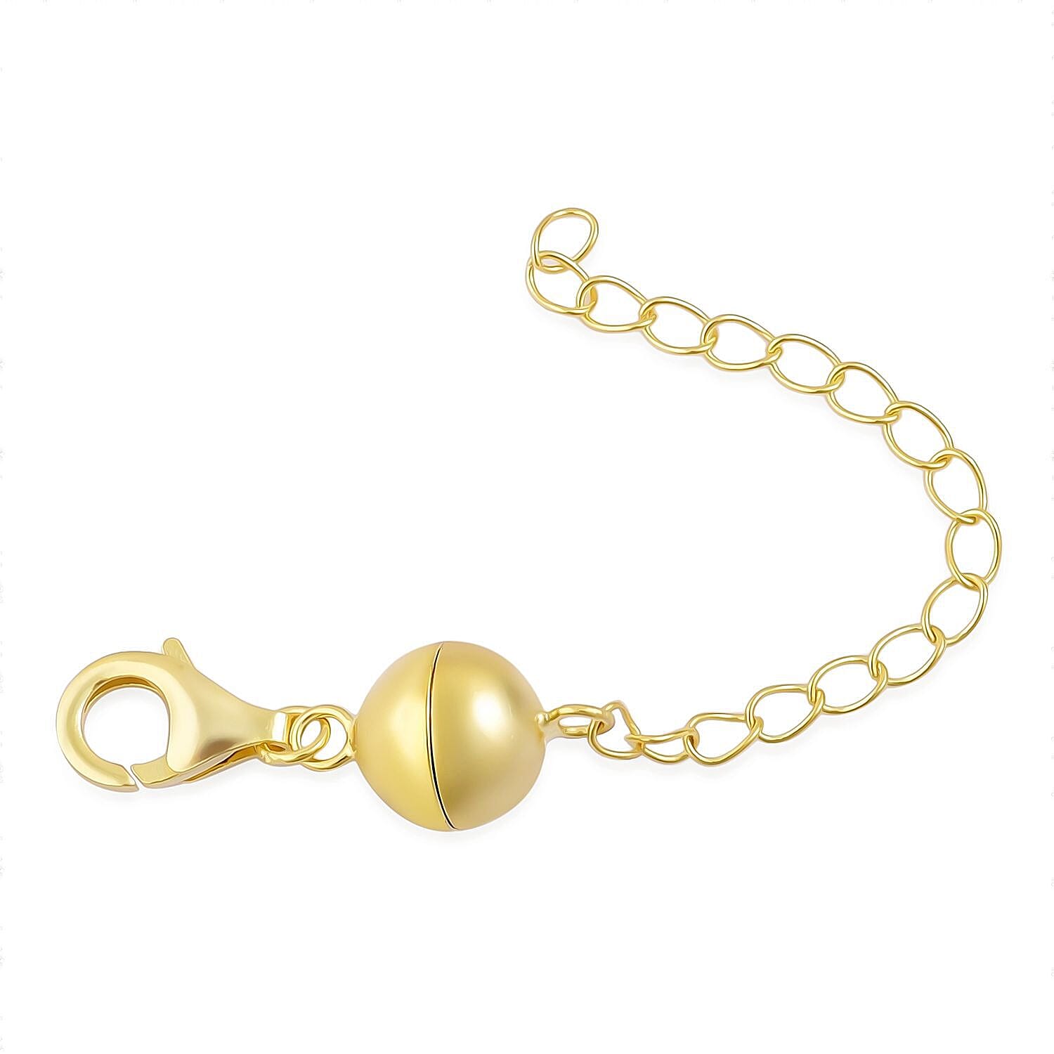 BACK BY POPULAR DEMAND Yellow Gold Overlay Sterling Silver Magnetic Ball and Lobster Clasp with 2 Inch Extender