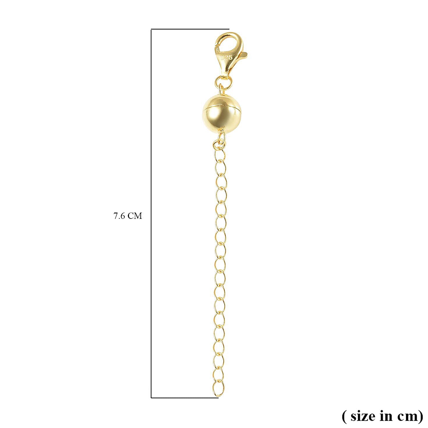 BACK BY POPULAR DEMAND Yellow Gold Overlay Sterling Silver Magnetic Ball and Lobster Clasp with 2 Inch Extender