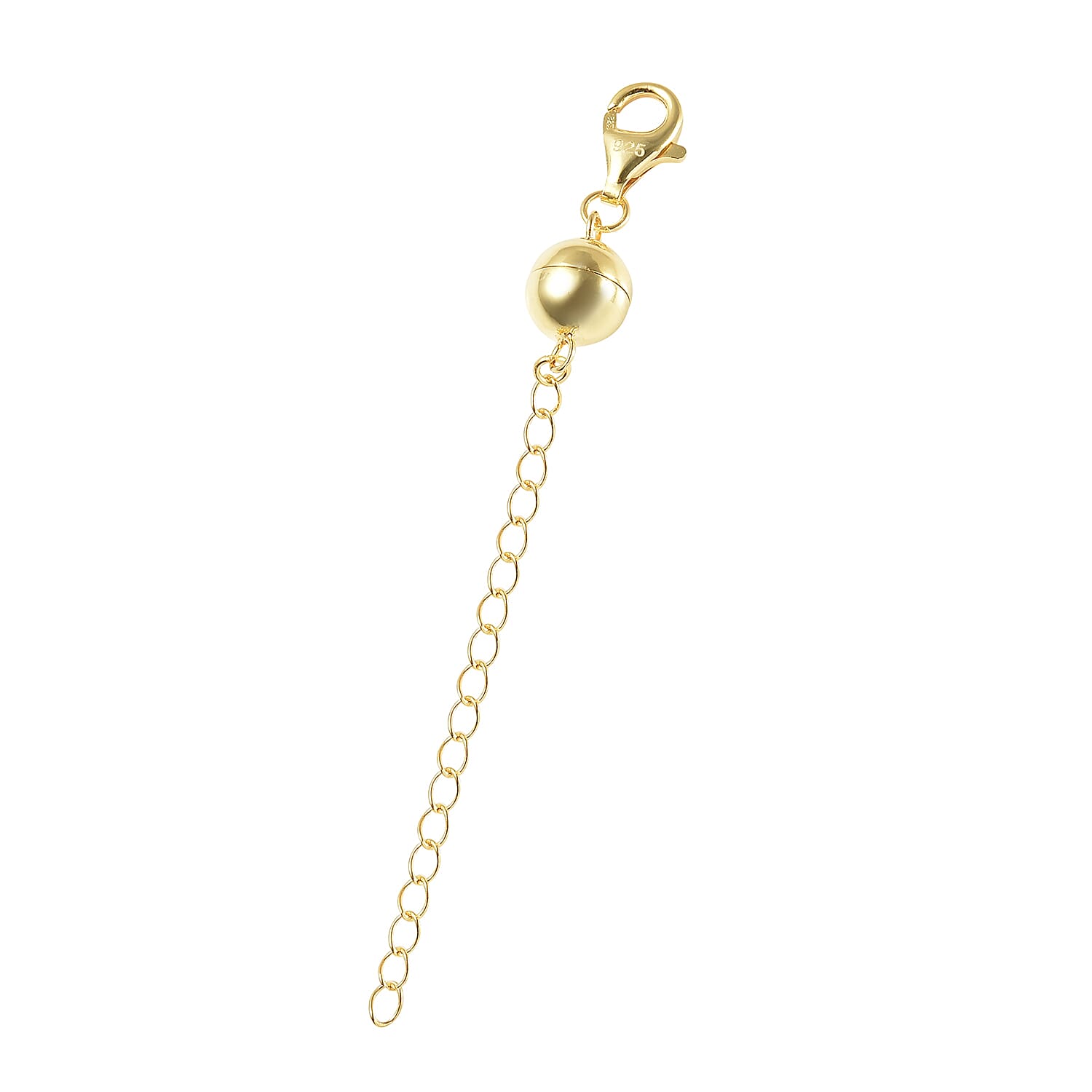 BACK BY POPULAR DEMAND Yellow Gold Overlay Sterling Silver Magnetic Ball and Lobster Clasp with 2 Inch Extender