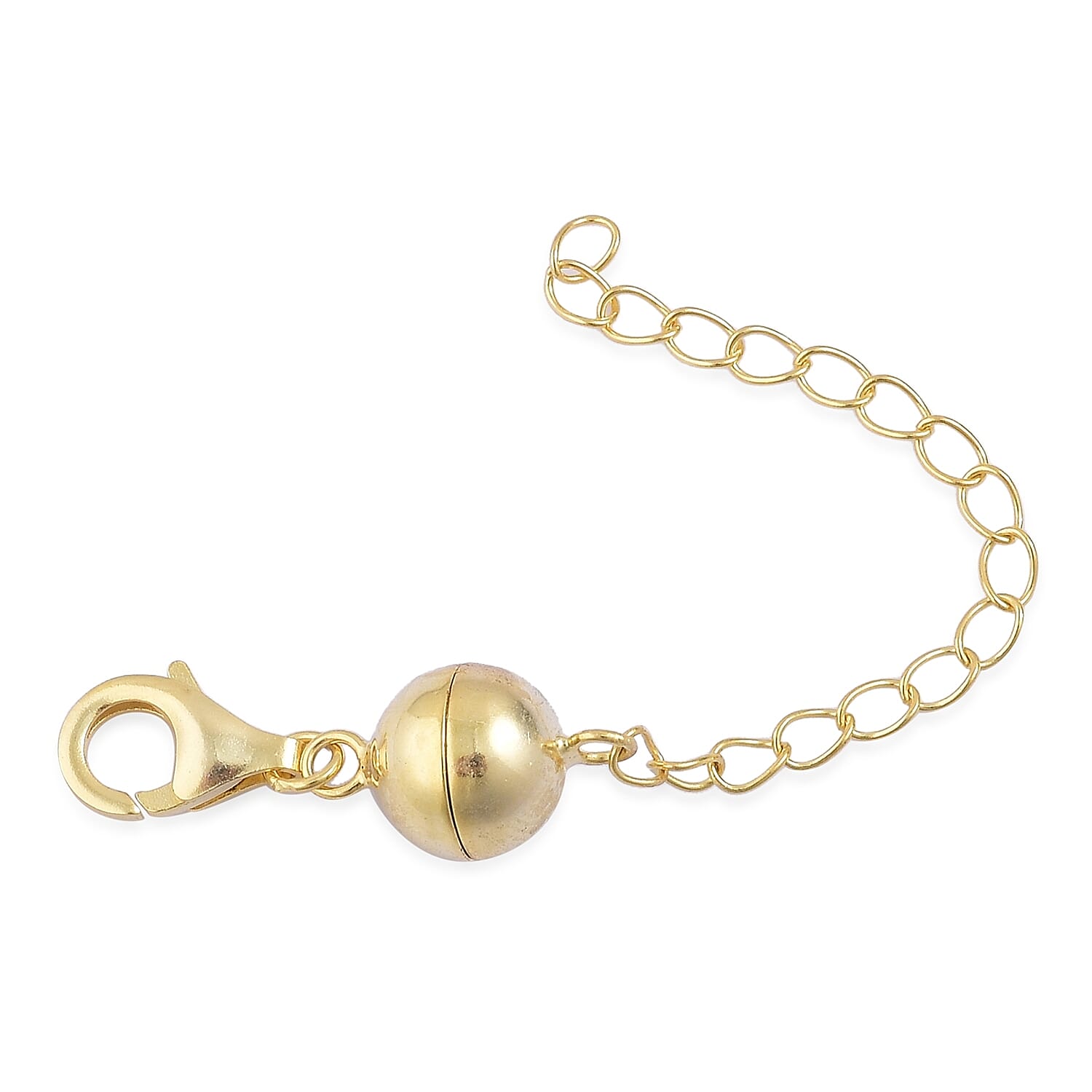 BACK BY POPULAR DEMAND Yellow Gold Overlay Sterling Silver Magnetic Ball and Lobster Clasp with 2 Inch Extender